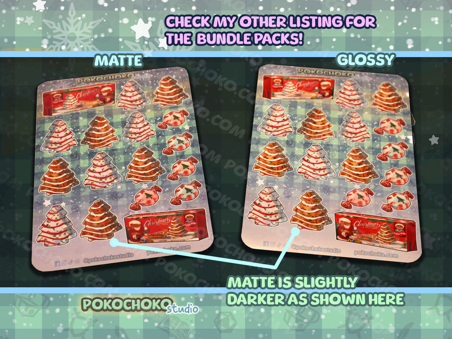 Christmas Tree Cake Mixed Sticker Sheet