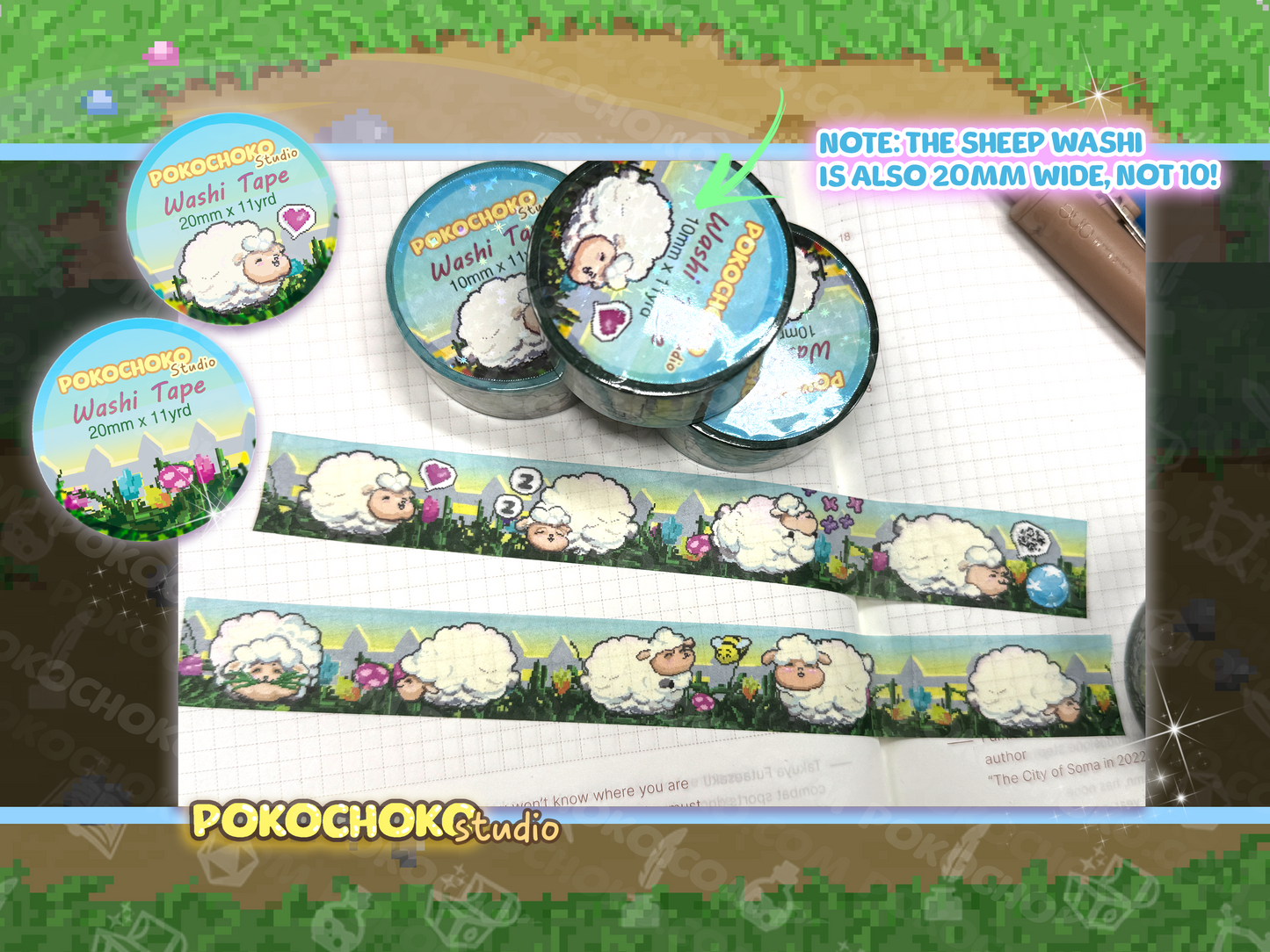 Sheep and Garden Fence Pixel farm Washi Tape!