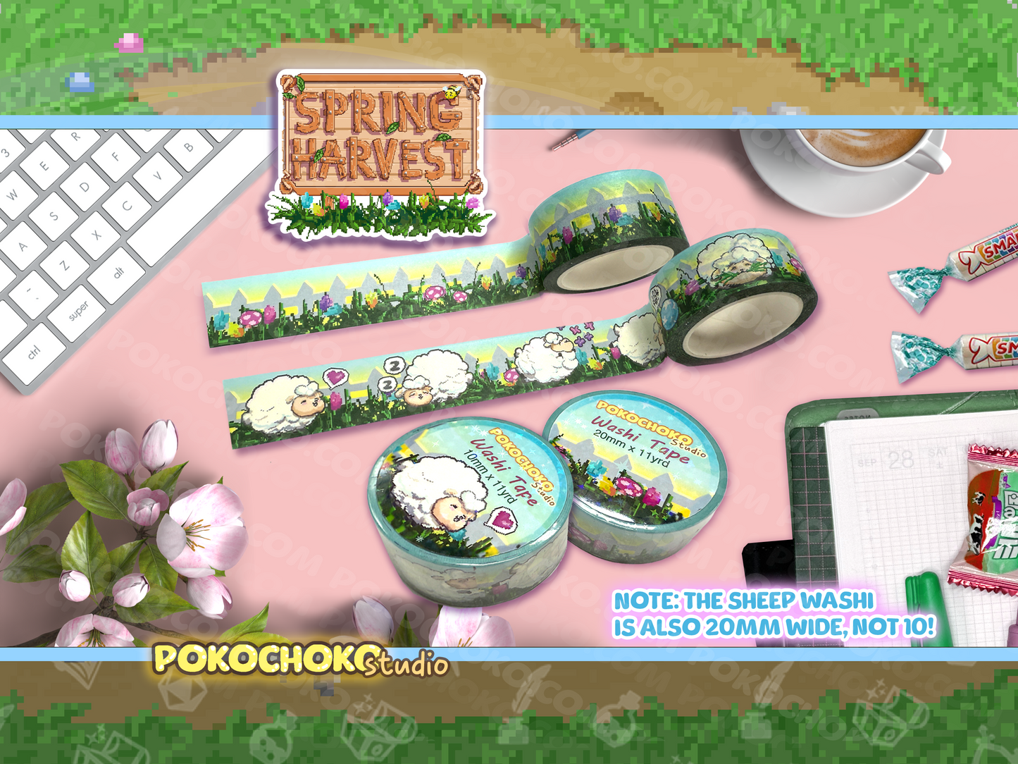 WASHI & STICKER PACK, Pixel Farm Springtime Collection!