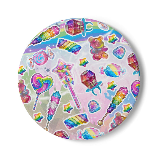 Fun Retro Rainbow Coasters - Colorful Ceramic Drink Coasters for Kids, Rainbow Party Decor, Gift for Her, Barware, Kitchen Accessories