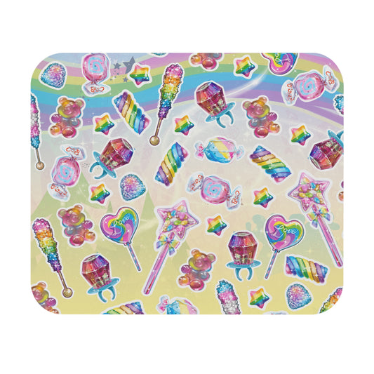 Colorful Candy-Themed Mouse Pad, Cute Desk Accessory, Rainbow Decor, Gift for Students, Gamer Accessories