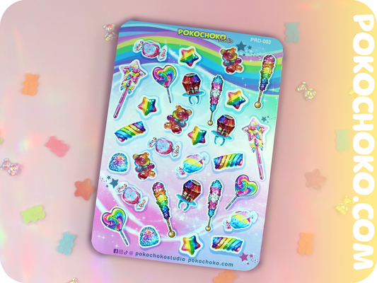 Cute PRIDE Rainbow Candy Sticker Sheet!