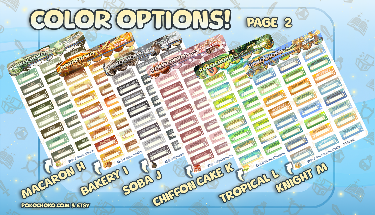 Custom Bill Due Planner Stickers