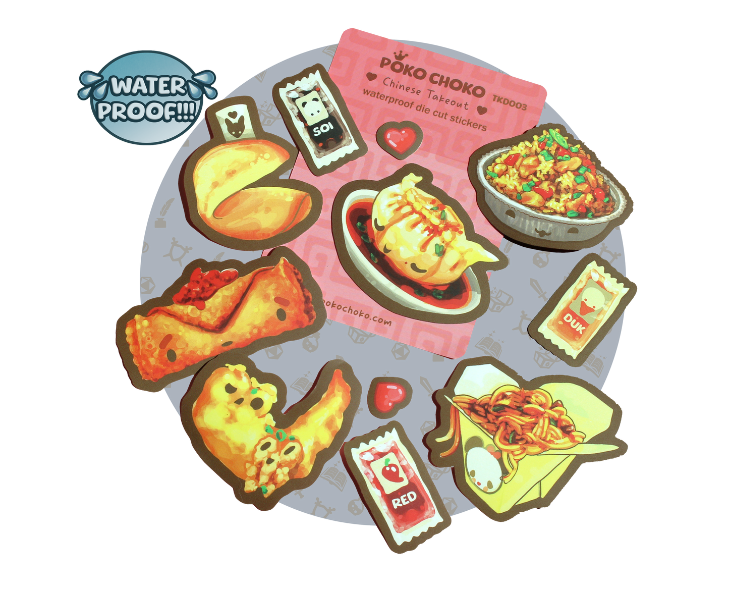 Chinese Take Out Die Cut Sticker Pack