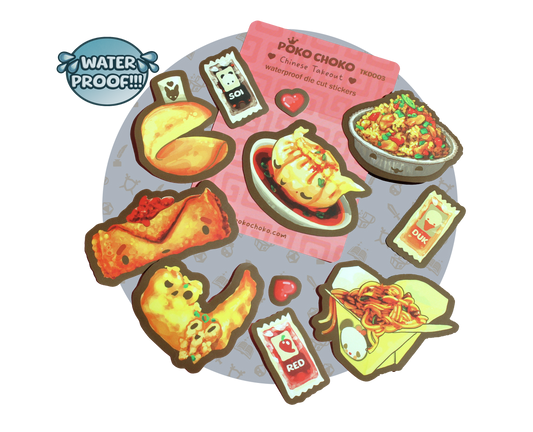Chinese Take Out Die Cut Sticker Pack