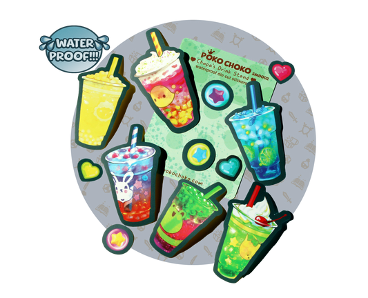 Fountain Soda Take Out Die Cut Sticker Pack
