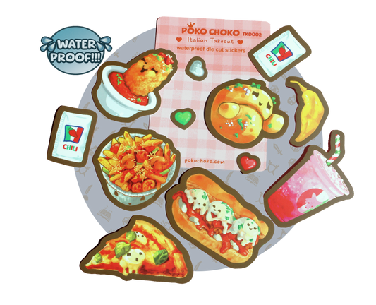 Italian Take Out Die Cut Sticker Pack
