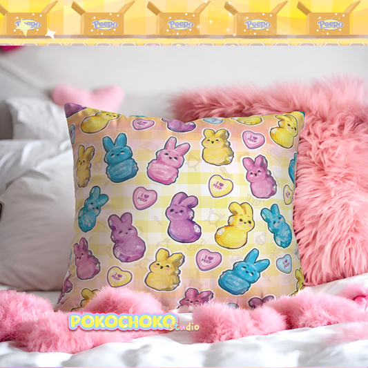 peeps decor
candy decor
cute throw pillow
pink decor
bunny pillow
kawaii decor
pastel decor
easter gift
easter decor
throw pillow
cute bunnies decor
marshmallow decor
square pillow