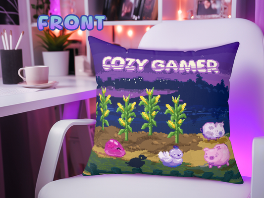 Pixel farm Cozy Gamer Pillow COVER ONLY
