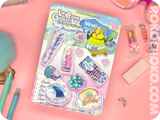 Cute Budgie Bird Food Stickers Part 2