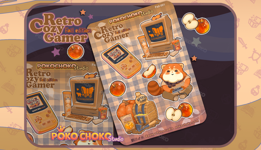 Red Panda Retro Gamer Fall Sticker Sheet