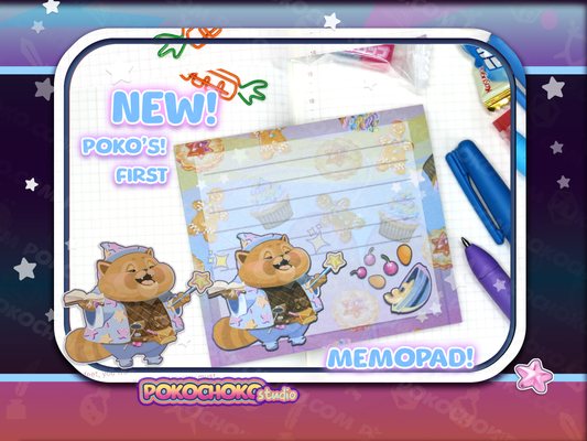 Red Panda Magical Bakery Memo pad with Sticky Back