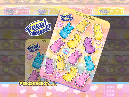 Easter Bunny Marshmallow Candy Sticker Sheet