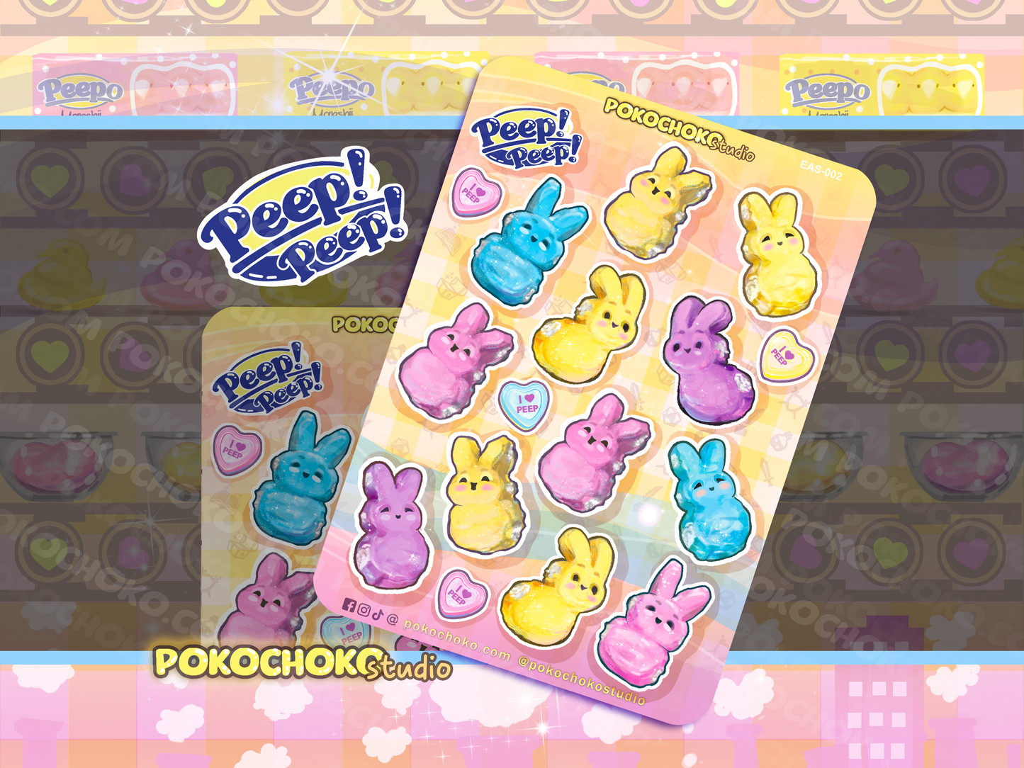 Easter Baby Chic and Bunny Marshmallow Candy Sticker Sheet BUNDLE PACK