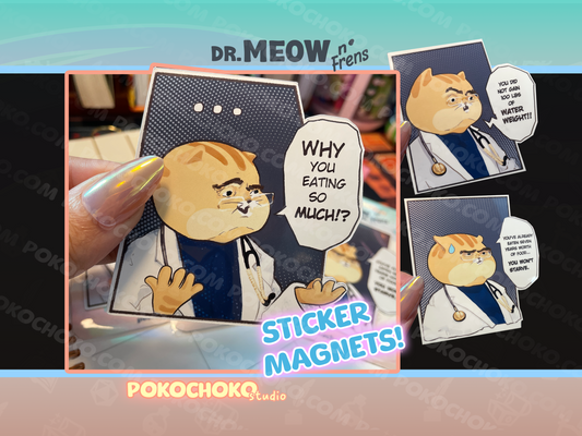 Dr. Meow Sticker Magnets 5 designs Available