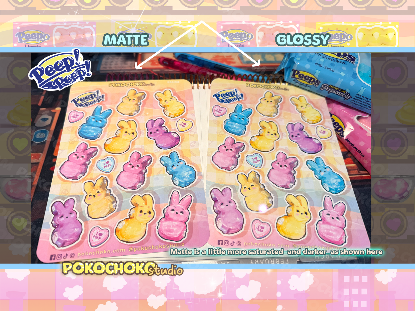 Easter Baby Chic and Bunny Marshmallow Candy Sticker Sheet BUNDLE PACK