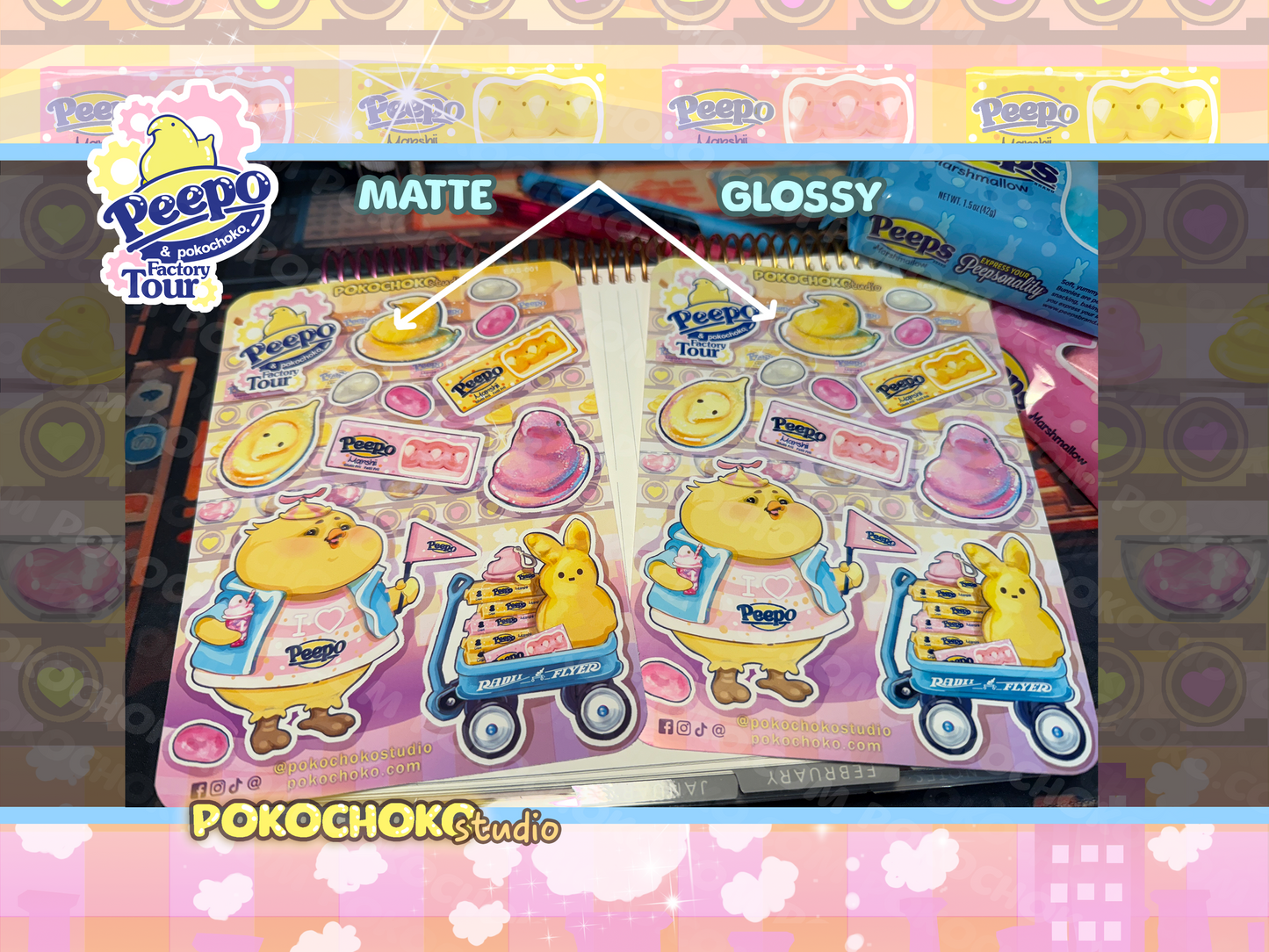 Easter Baby Chic and Bunny Marshmallow Candy Sticker Sheet BUNDLE PACK