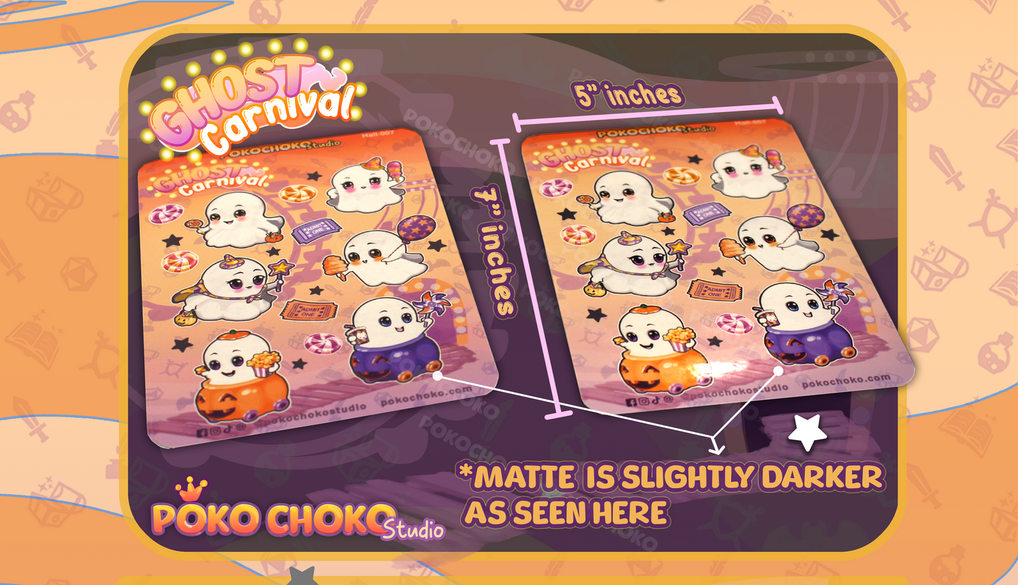 Cute Halloween Ghost Carnival Stickers