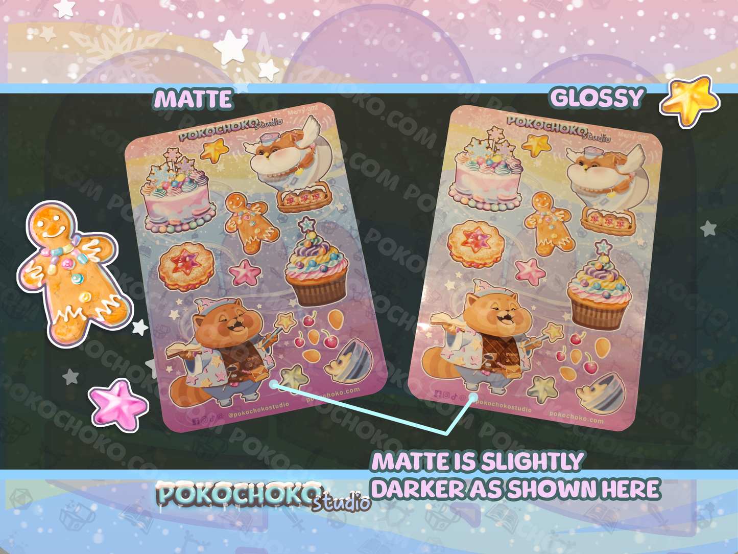 Pastel Magic Winter Christmas Bakery Red Panda Sticker Sheet
