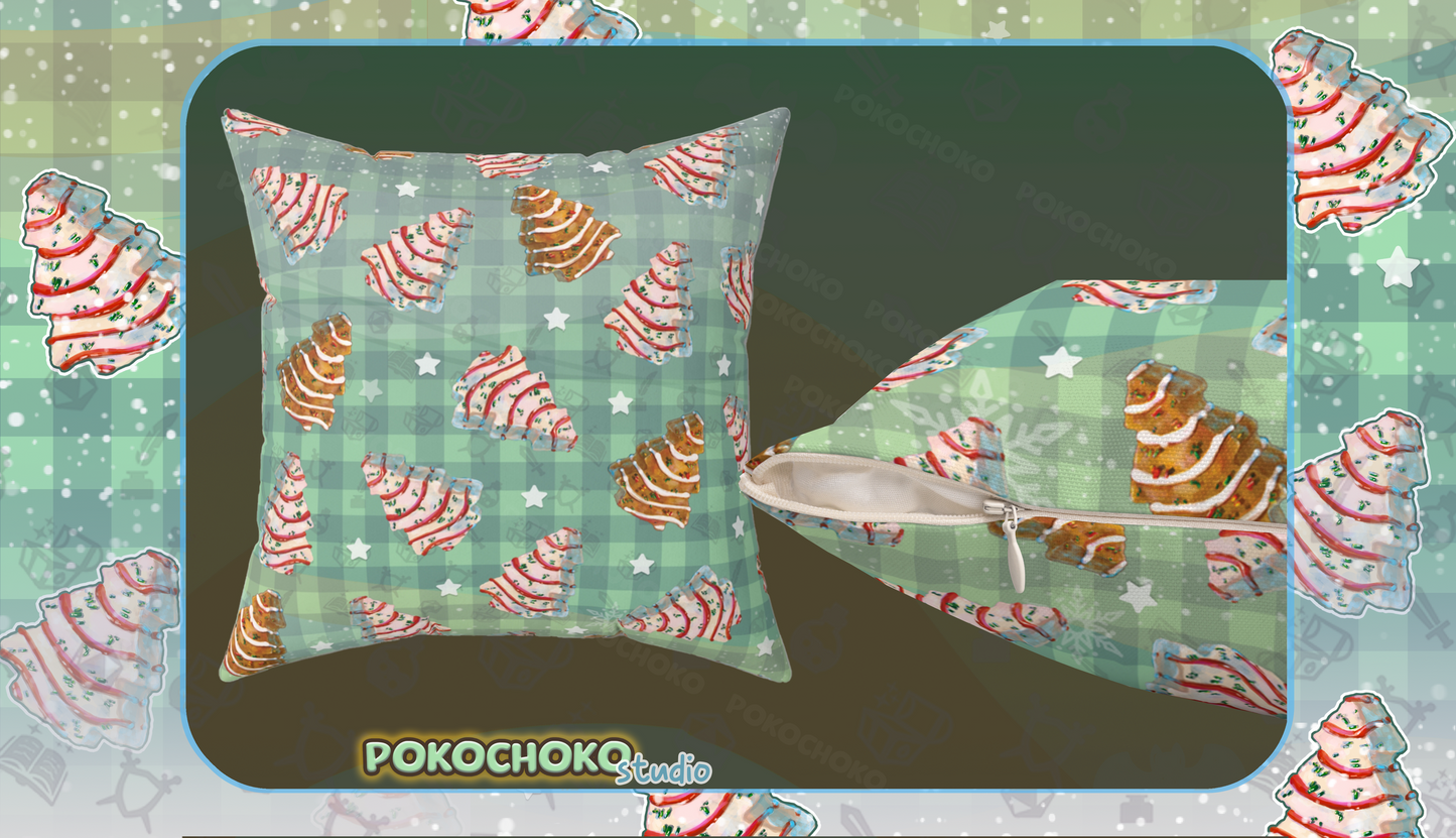 White and Chocolate Christmas Tree Cakes Throw Pillow