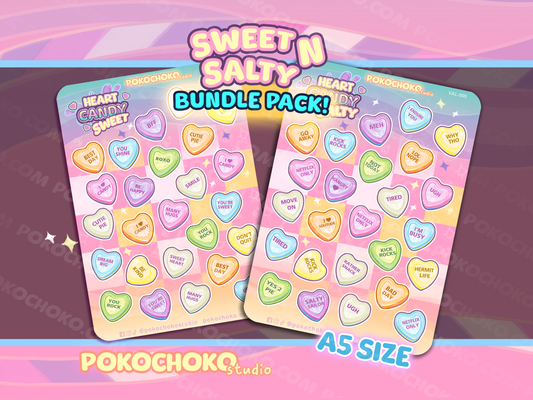 Valentine  Sweet n Salty BUNDLE Candy Sticker Sheets
