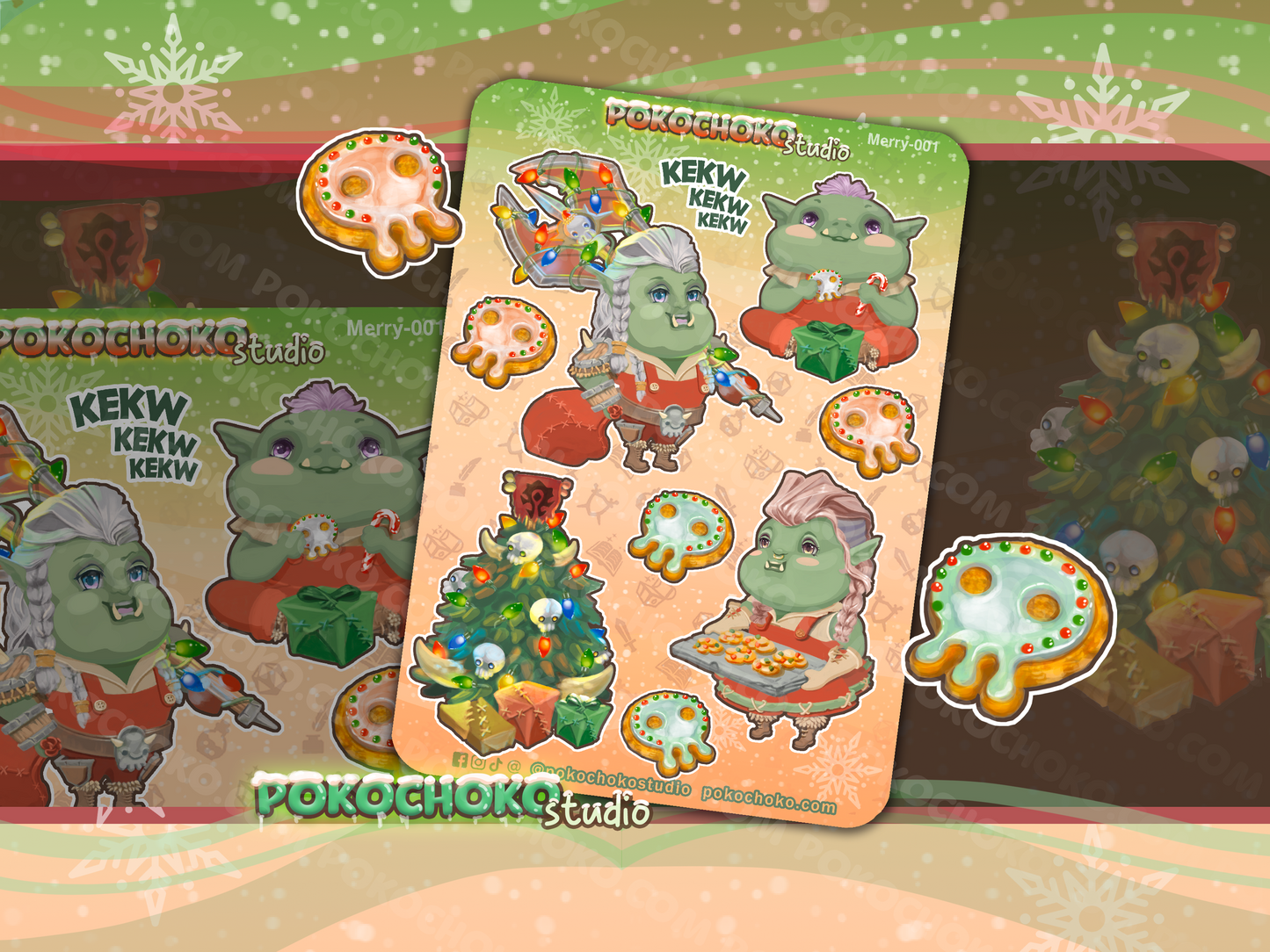 Orc Christmas Holiday Sticker Sheet