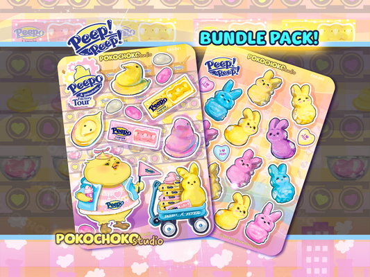 Easter Baby Chic and Bunny Marshmallow Candy Sticker Sheet BUNDLE PACK