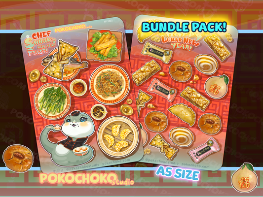 Lunar New Year 2025, Sweets and Feast Sticker sheet BUNDLE