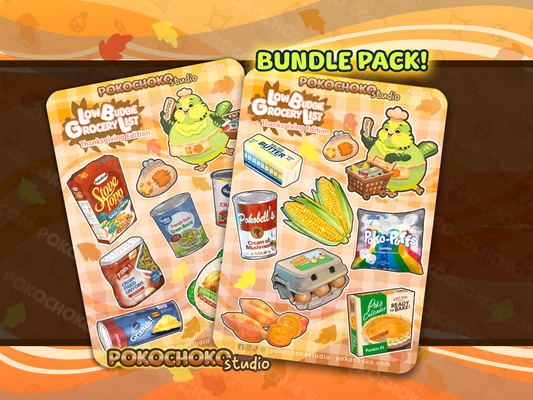 Low Budgie Thanksgiving Fall Sticker Sheet BUNDLE PACK