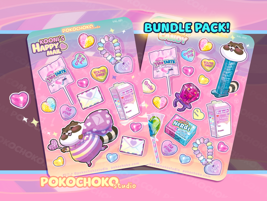 BUNDLE PACK Valentine  Candy Sticker Sheet