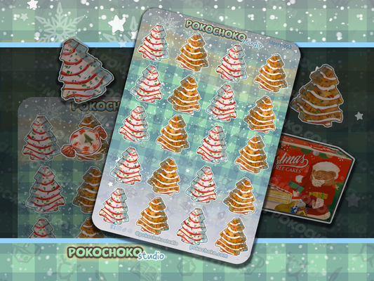 Christmas Tree Cake Sticker Sheet (Trees Only)