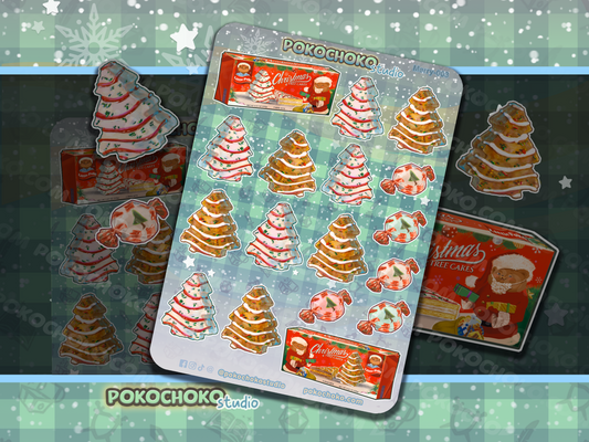 Christmas Tree Cake Mixed Sticker Sheet